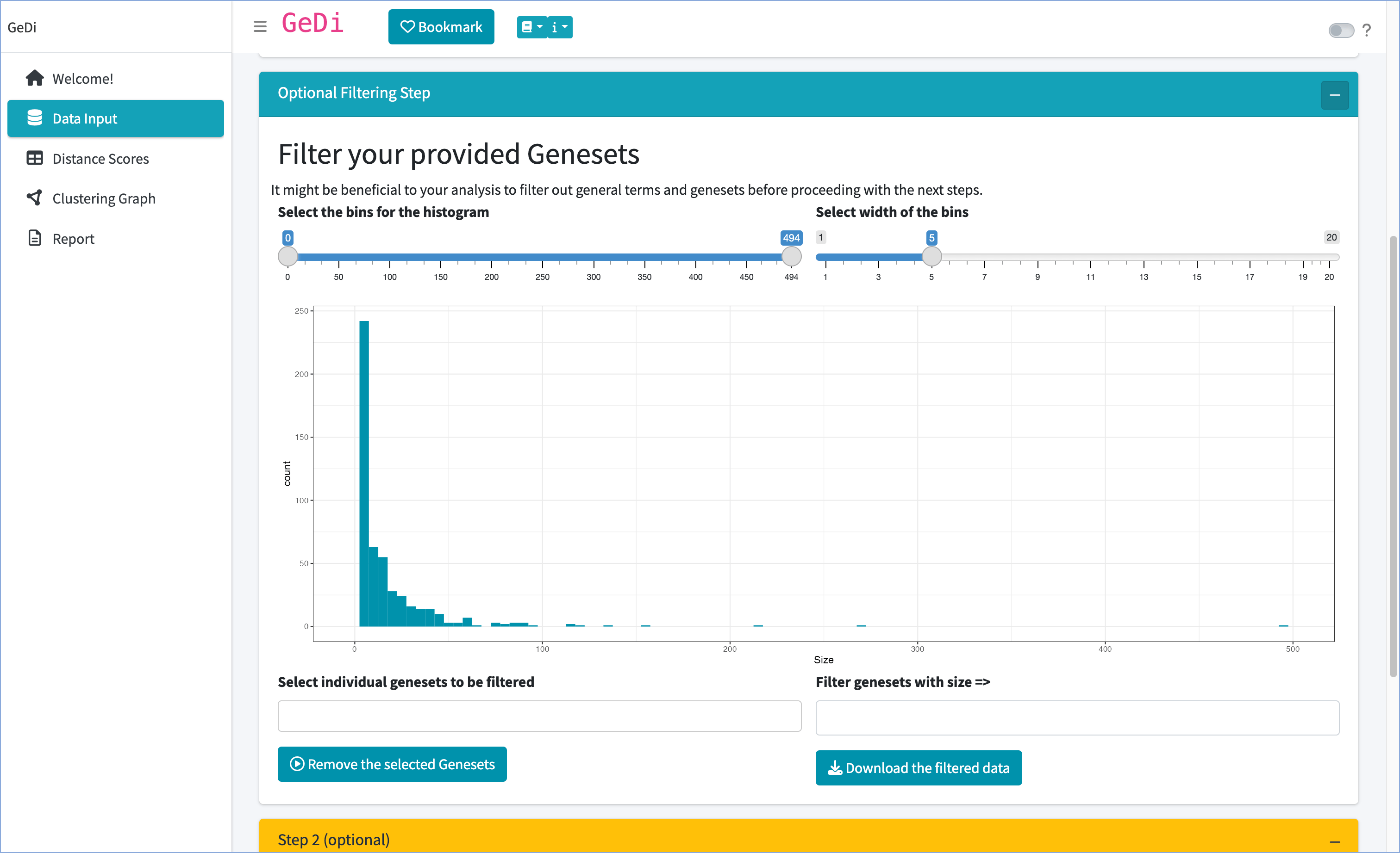 Optional Filtering Step